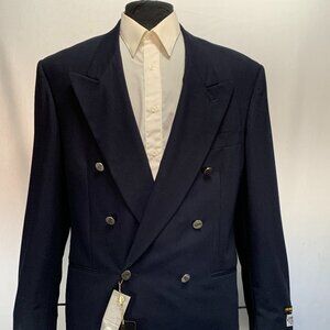 LEONARDO VALENTI BLAZER MADE IN ITALY PURE NEW WOOL ITALIAN DB SIZE 52R